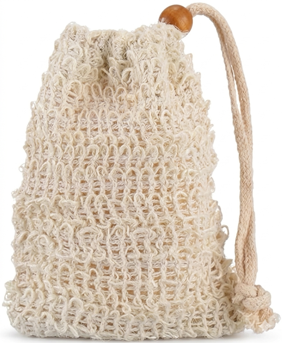Mesh Bag & Wooden Soap Tray