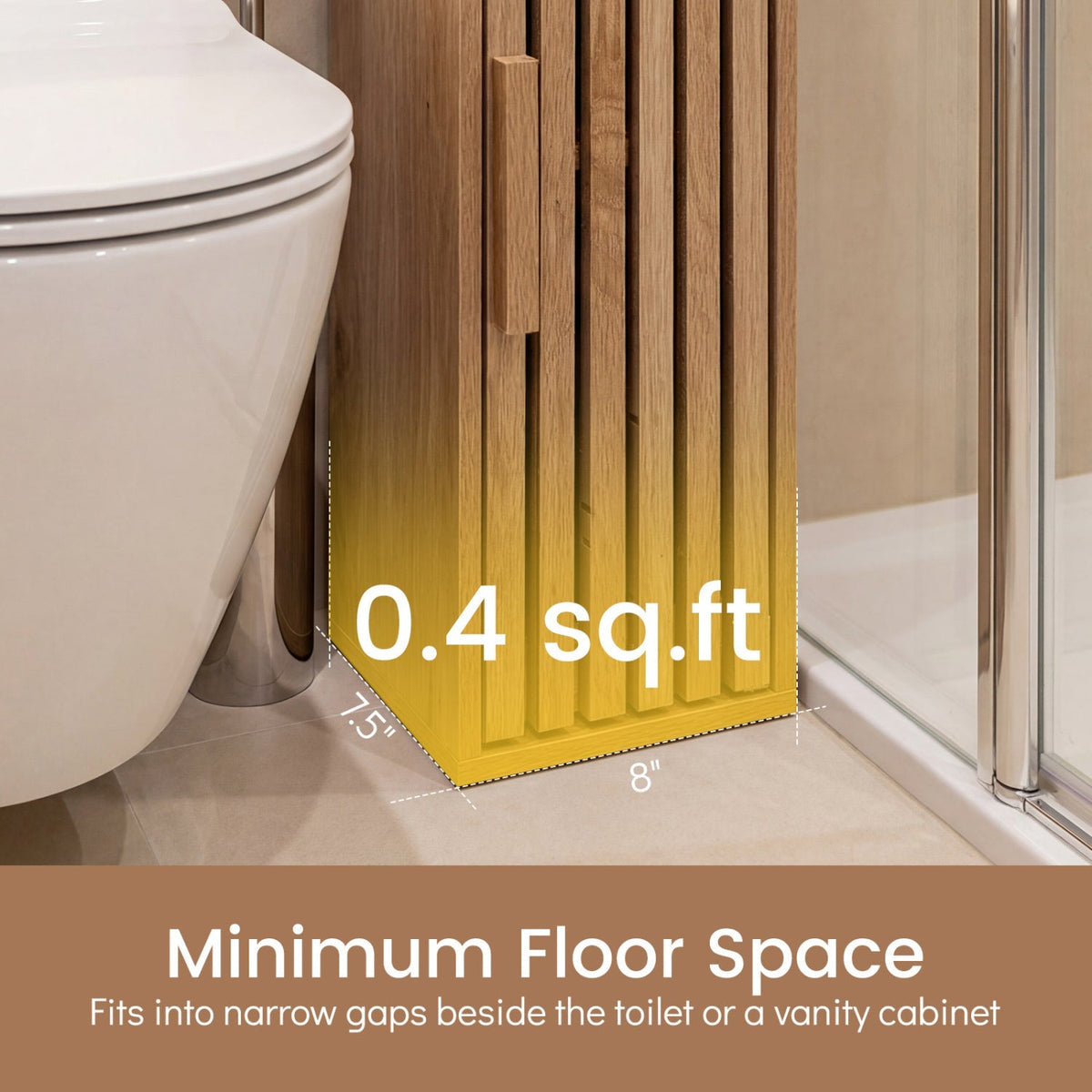 Slim Bathroom Cabinets Freestanding Toilet Paper Holder Stand with Door